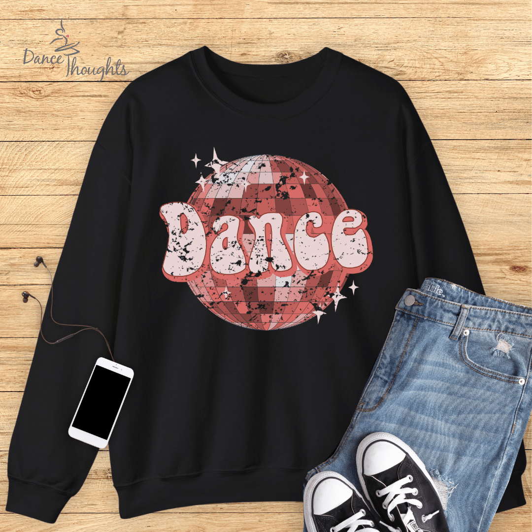 Groovy Disco Ball Dance Sweatshirt-Sweatshirt-Dance Thoughts