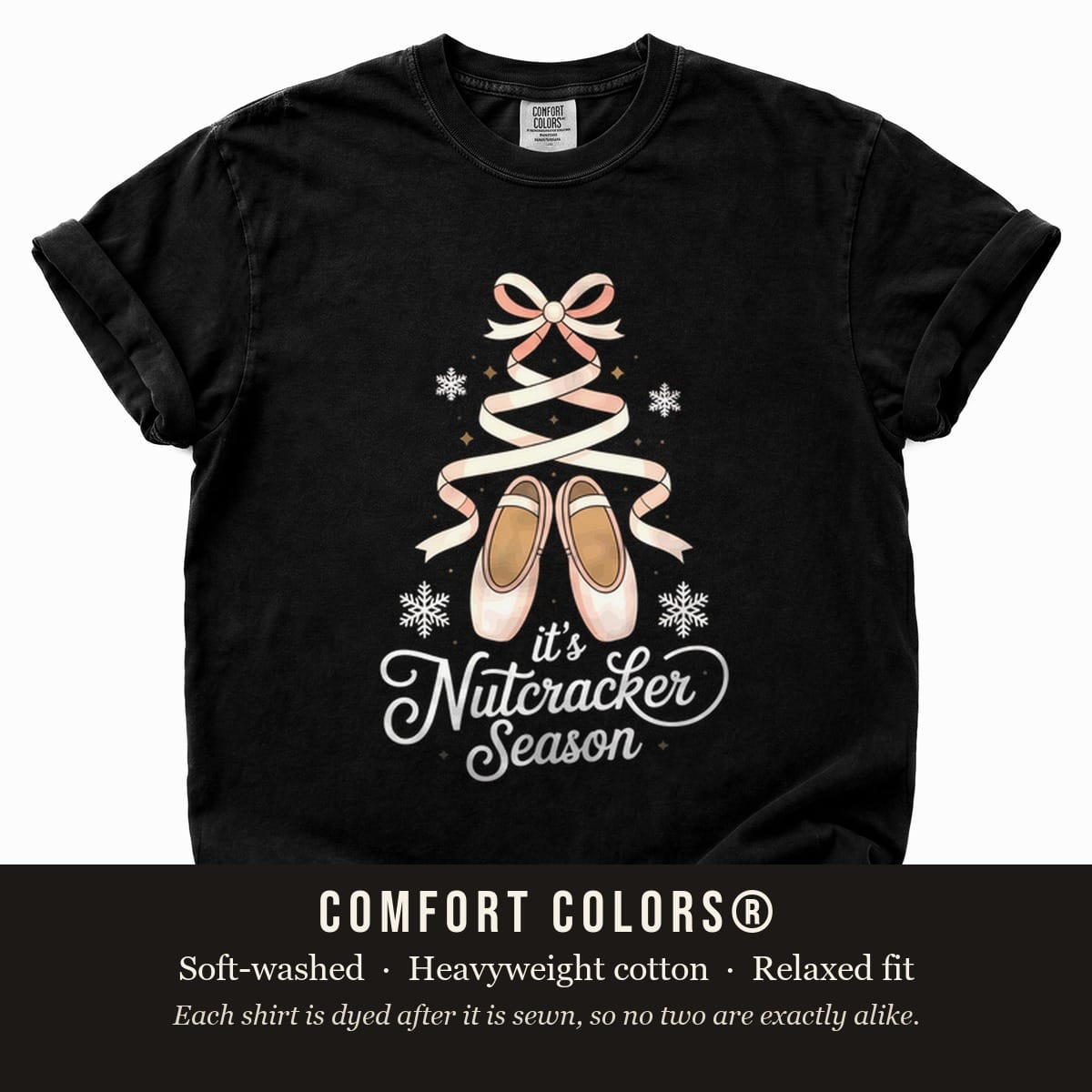 Black Comfort Colors flat lay
