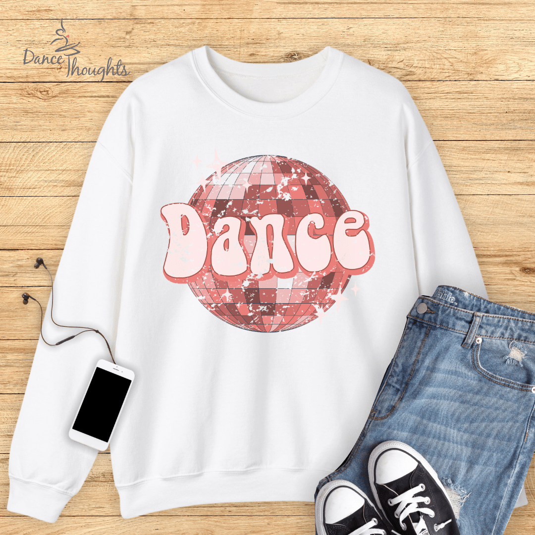 Groovy Disco Ball Dance Sweatshirt-Sweatshirt-Dance Thoughts