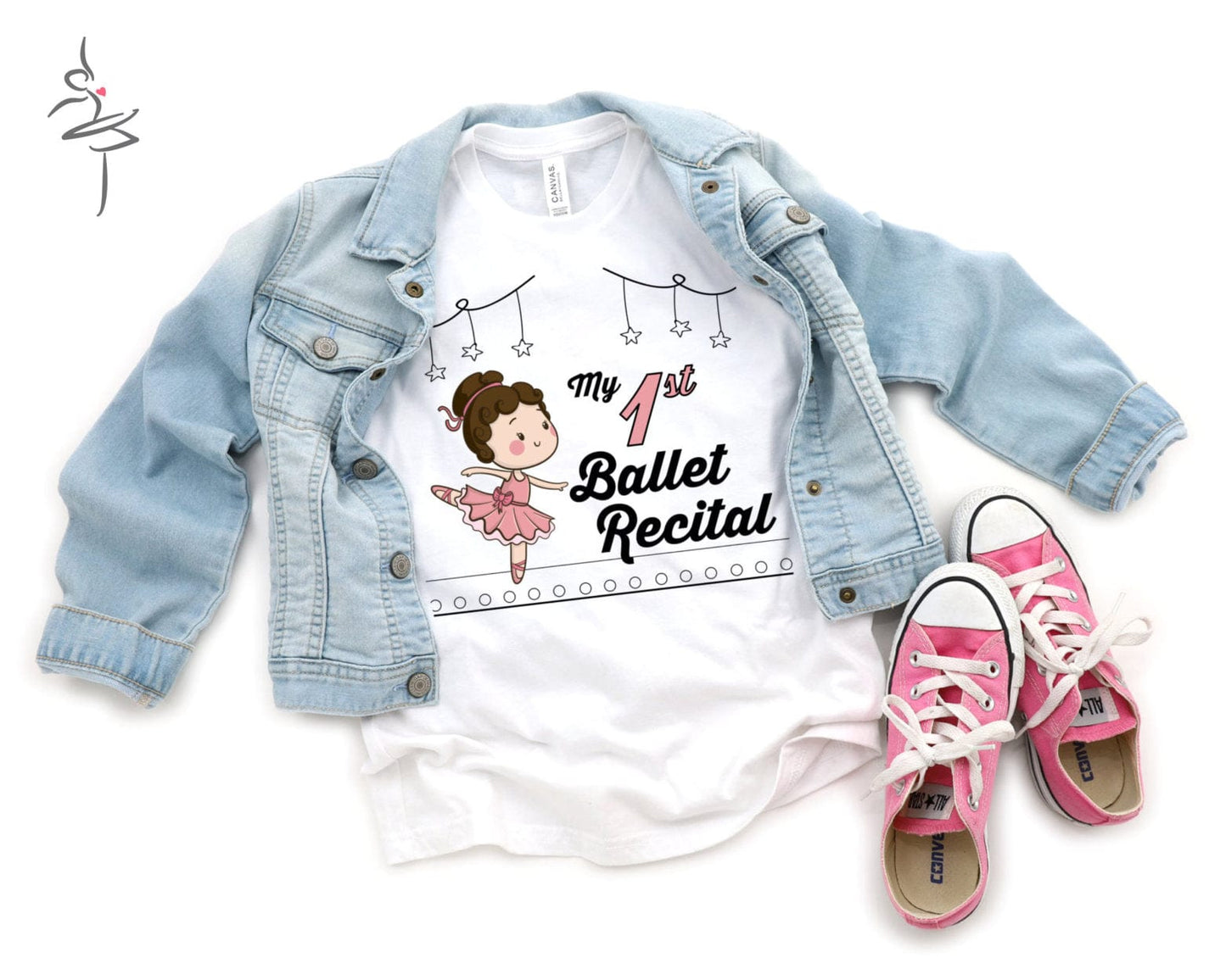 KIDS My First Ballet Recital (light skin/brown hair) T-Shirt-Kids clothes-Dance Thoughts