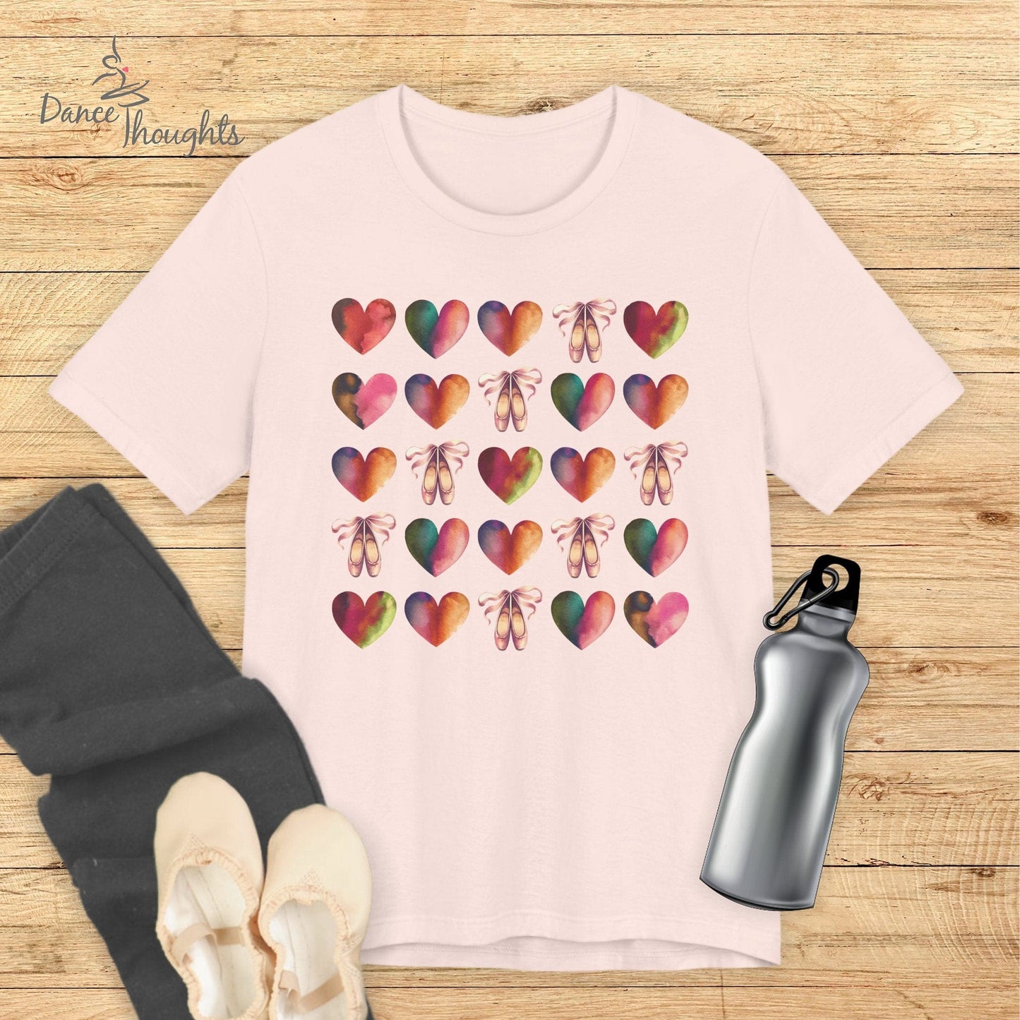 Watercolor Hearts T-shirt-T-Shirt-Dance Thoughts