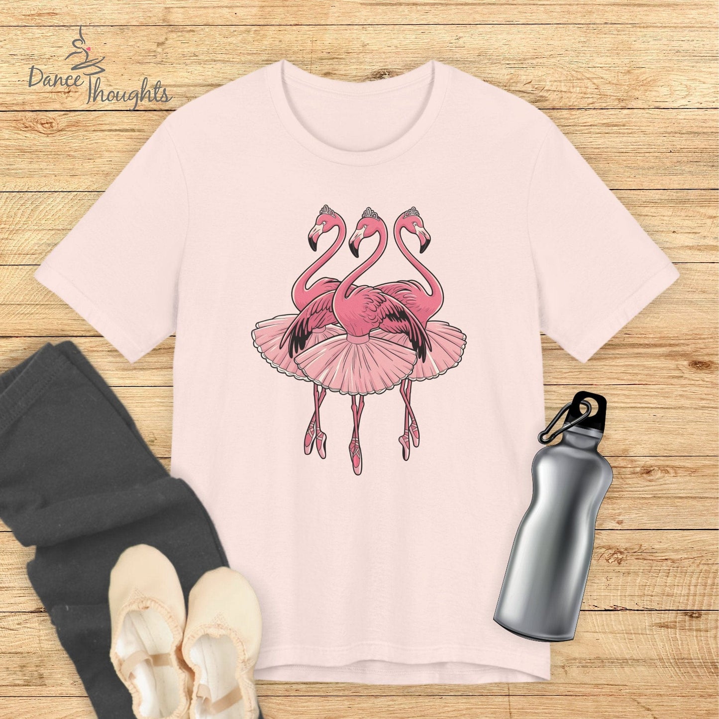 Ballerina Flamingos T-shirt-T-Shirt-Dance Thoughts