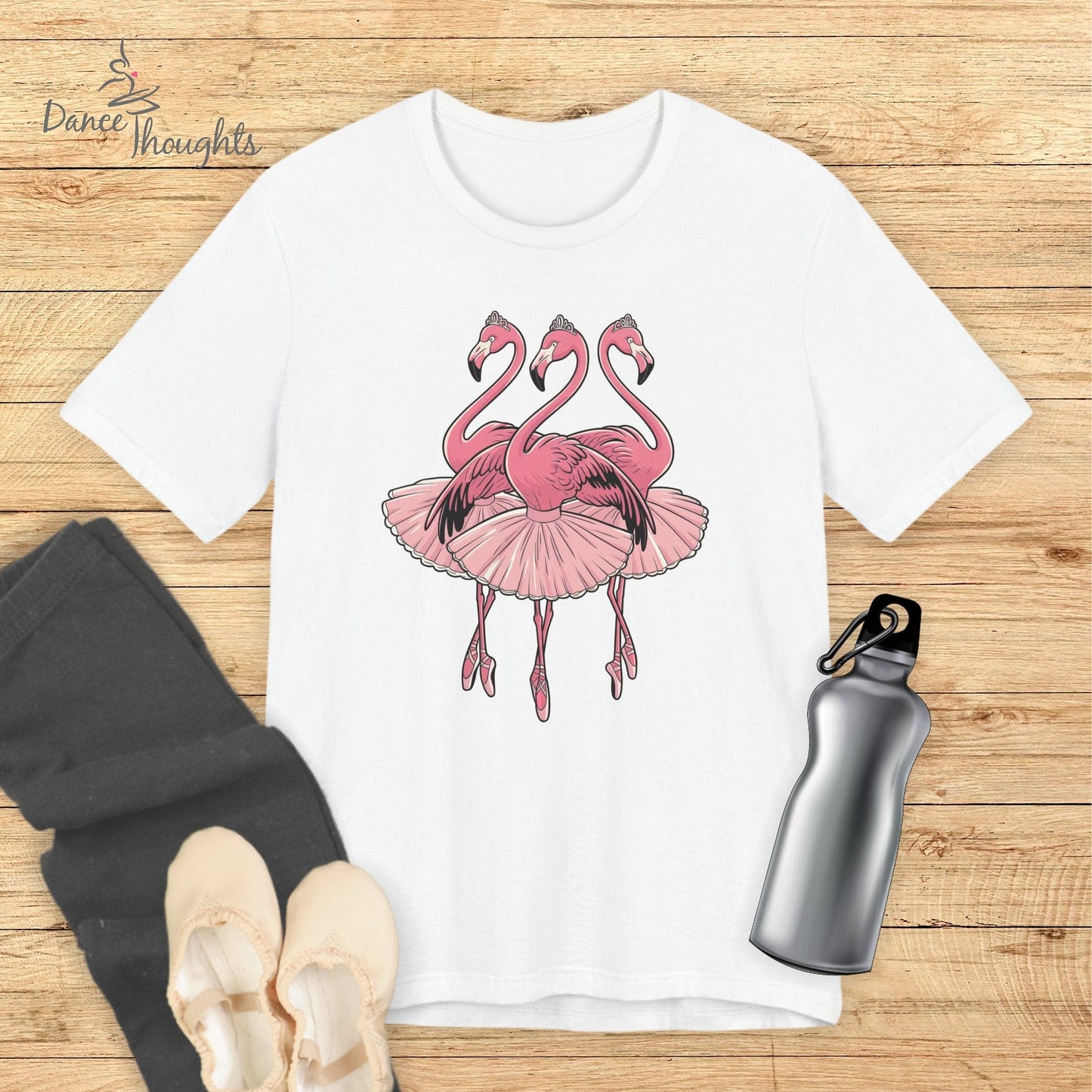 Ballerina Flamingos T-shirt-T-Shirt-Dance Thoughts