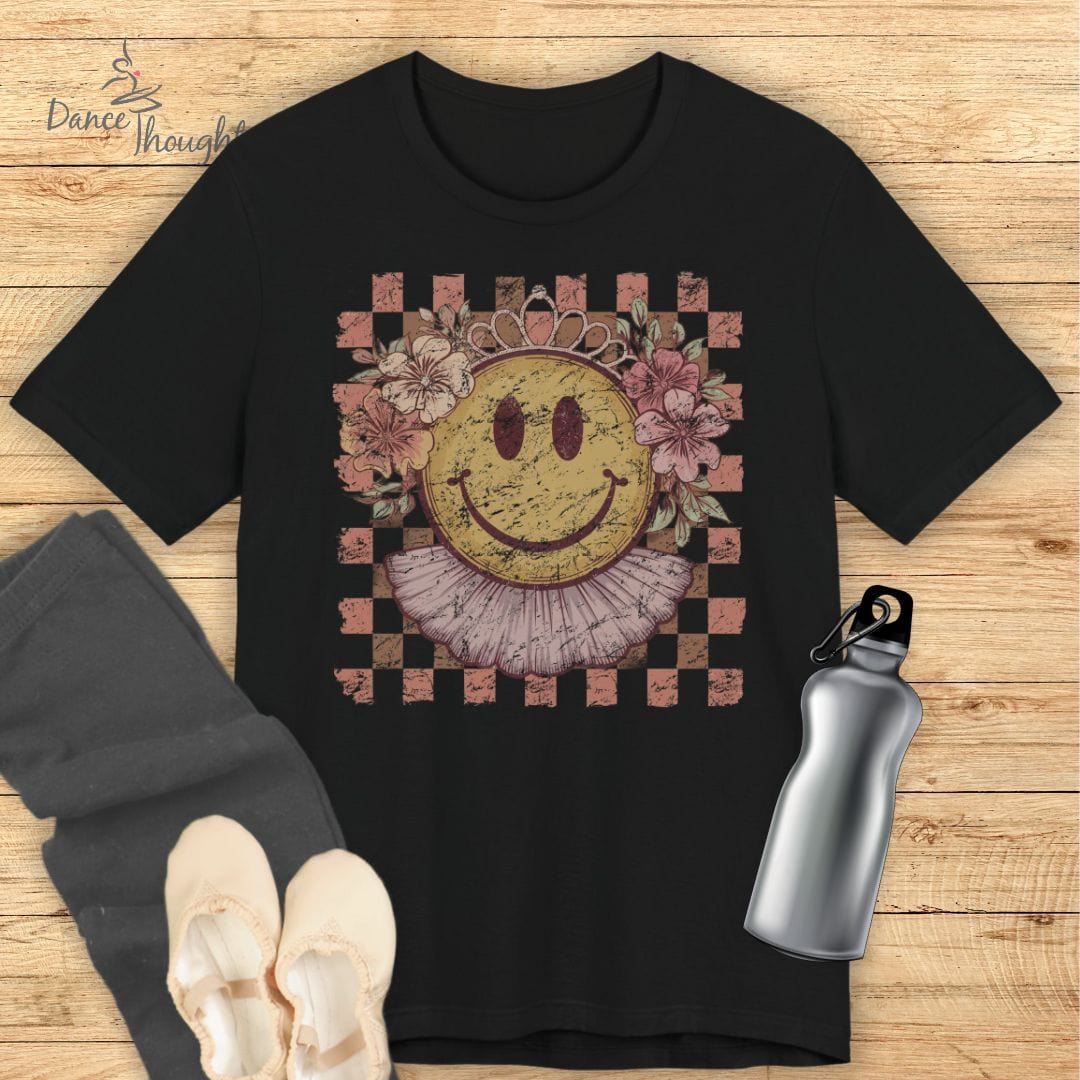 Checkerboard Smiley T-shirt-T-Shirt-Dance Thoughts