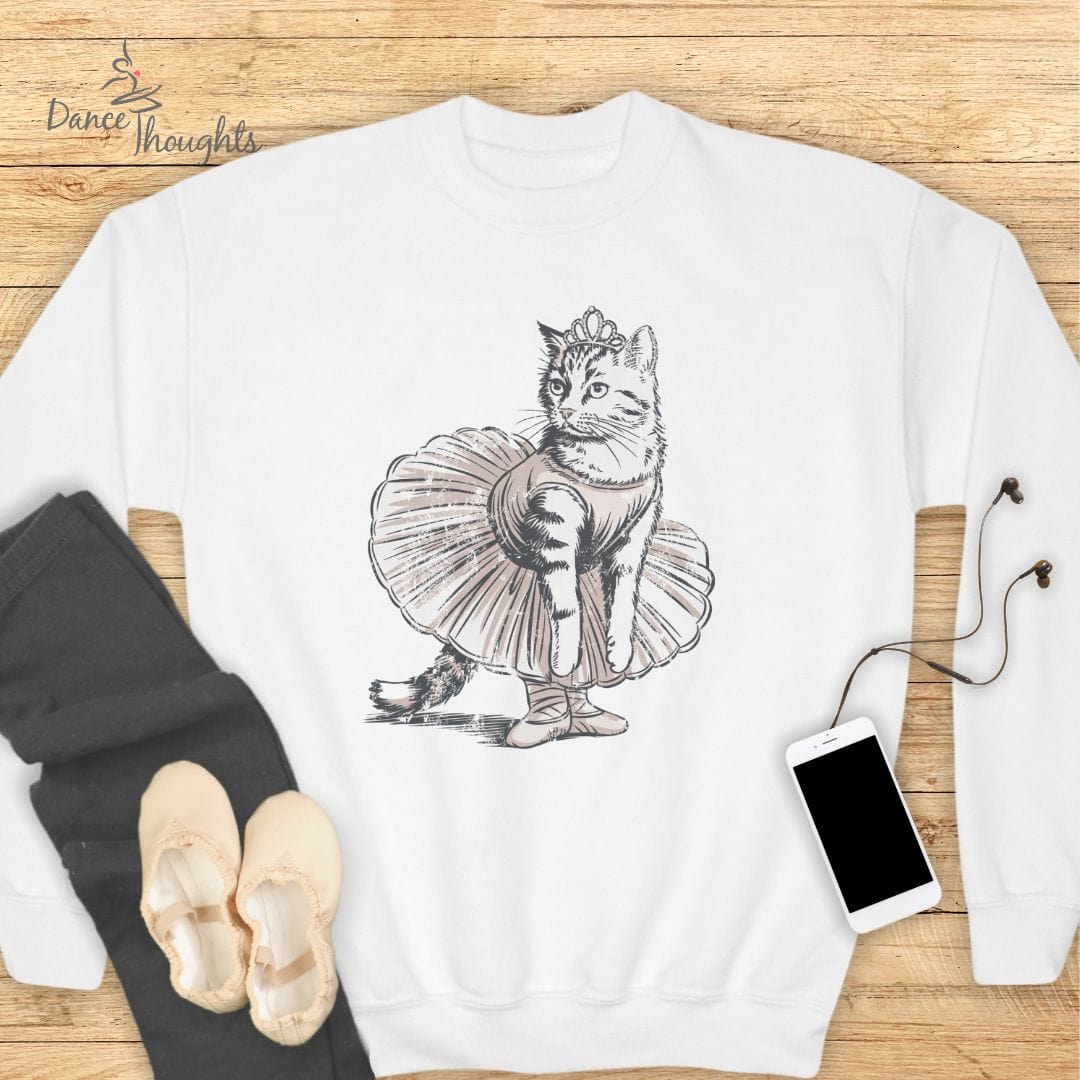 KIDS Ballerina Cat Sweatshirt-Kids clothes-Dance Thoughts