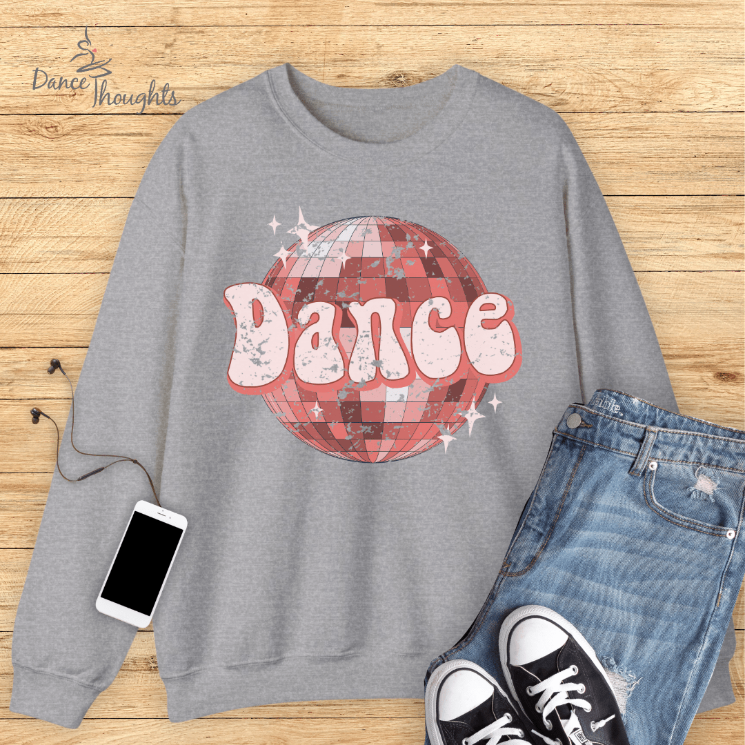Groovy Disco Ball Dance Sweatshirt-Sweatshirt-Dance Thoughts