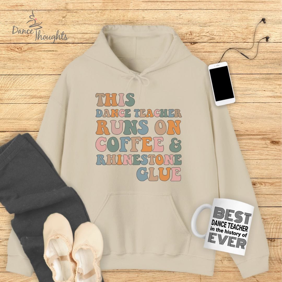 Coffee and Rhinestone Glue Hoodie-Hoodie-Dance Thoughts