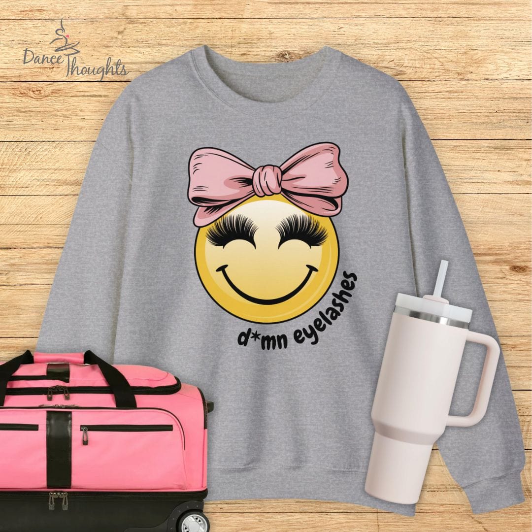 D*mn Eyelashes Sweatshirt-Sweatshirt-Dance Thoughts