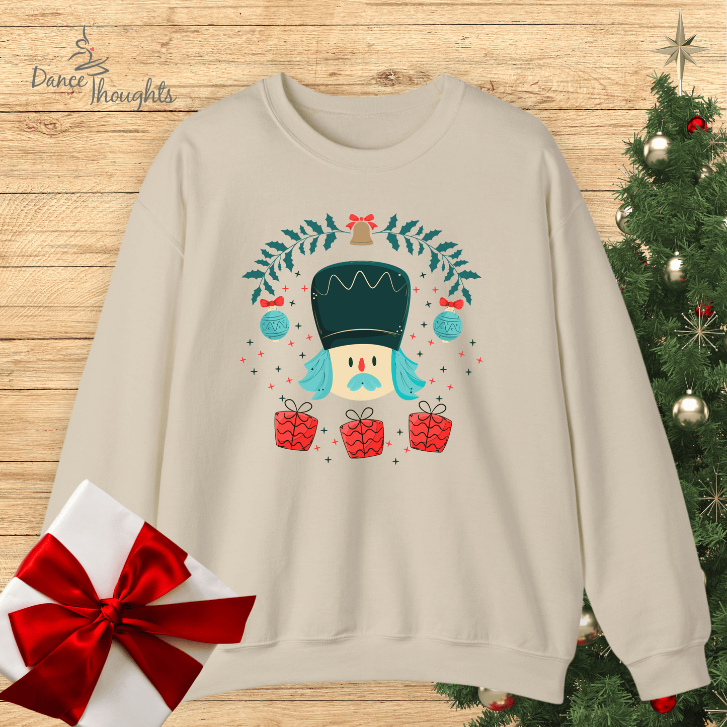 Modern Teal Nutcracker Design, Sweatshirt-Sweatshirt-Dance Thoughts