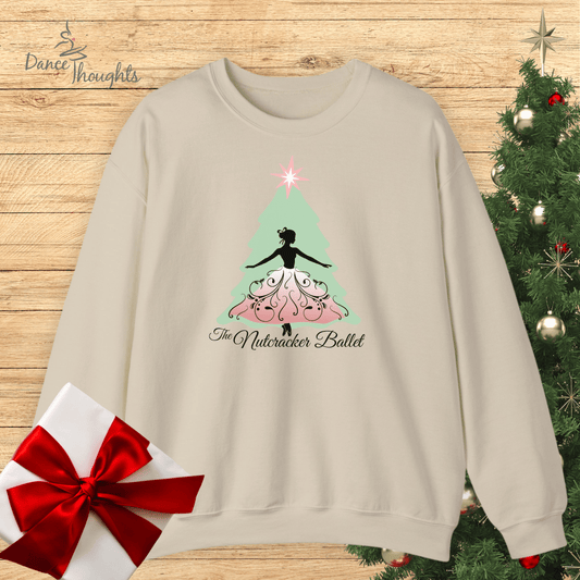 Nutcracker Christmas Tree Design Sweatshirt-Sweatshirt-Dance Thoughts