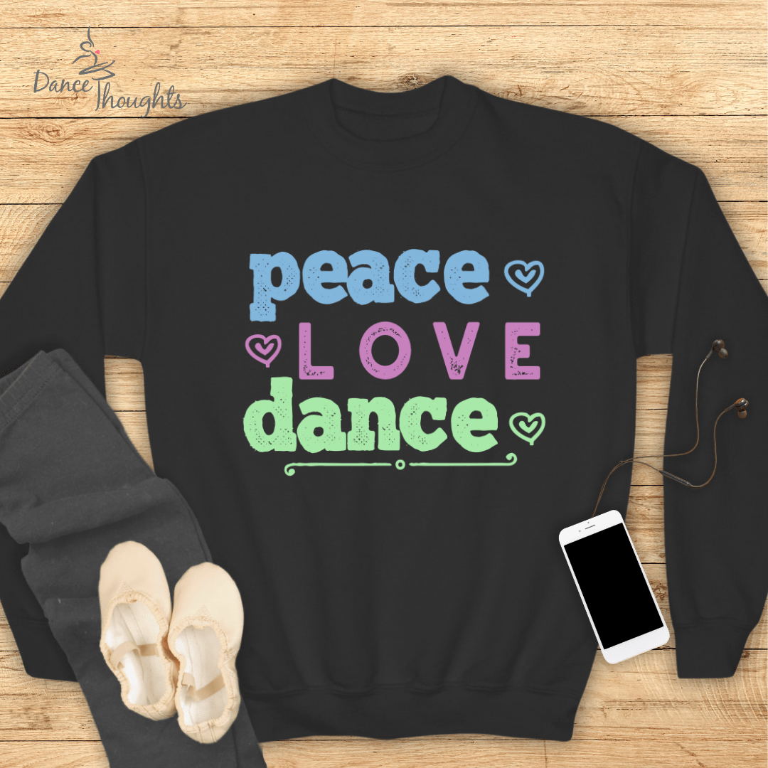 KIDS Peace Love Dance Sweatshirt-Kids clothes-Dance Thoughts