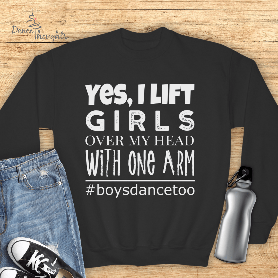 KIDS Yes I Lift. Girls. With One Arm Sweatshirt-Kids clothes-Dance Thoughts