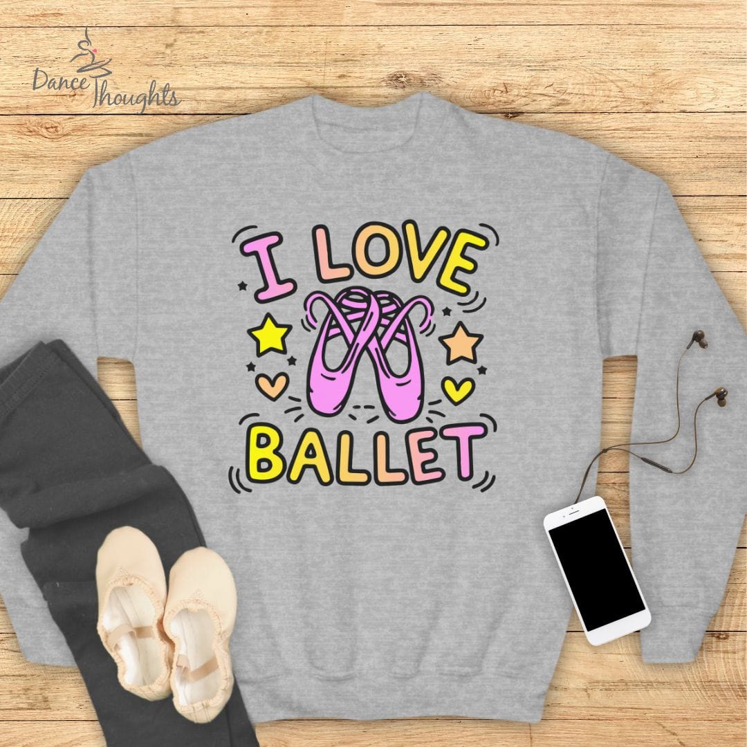 KIDS I Love Ballet Sweatshirt-Kids clothes-Dance Thoughts