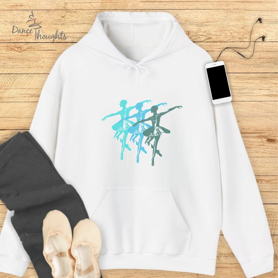 Blue Ballerina Trio Hoodie-Hoodie-Dance Thoughts