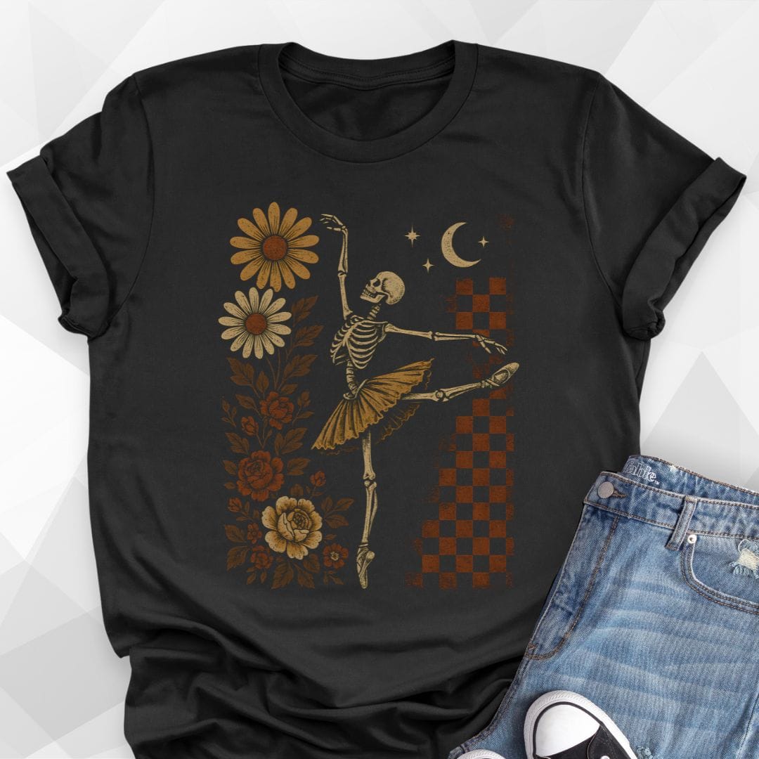 Retro Skeleton Ballerina T-shirt