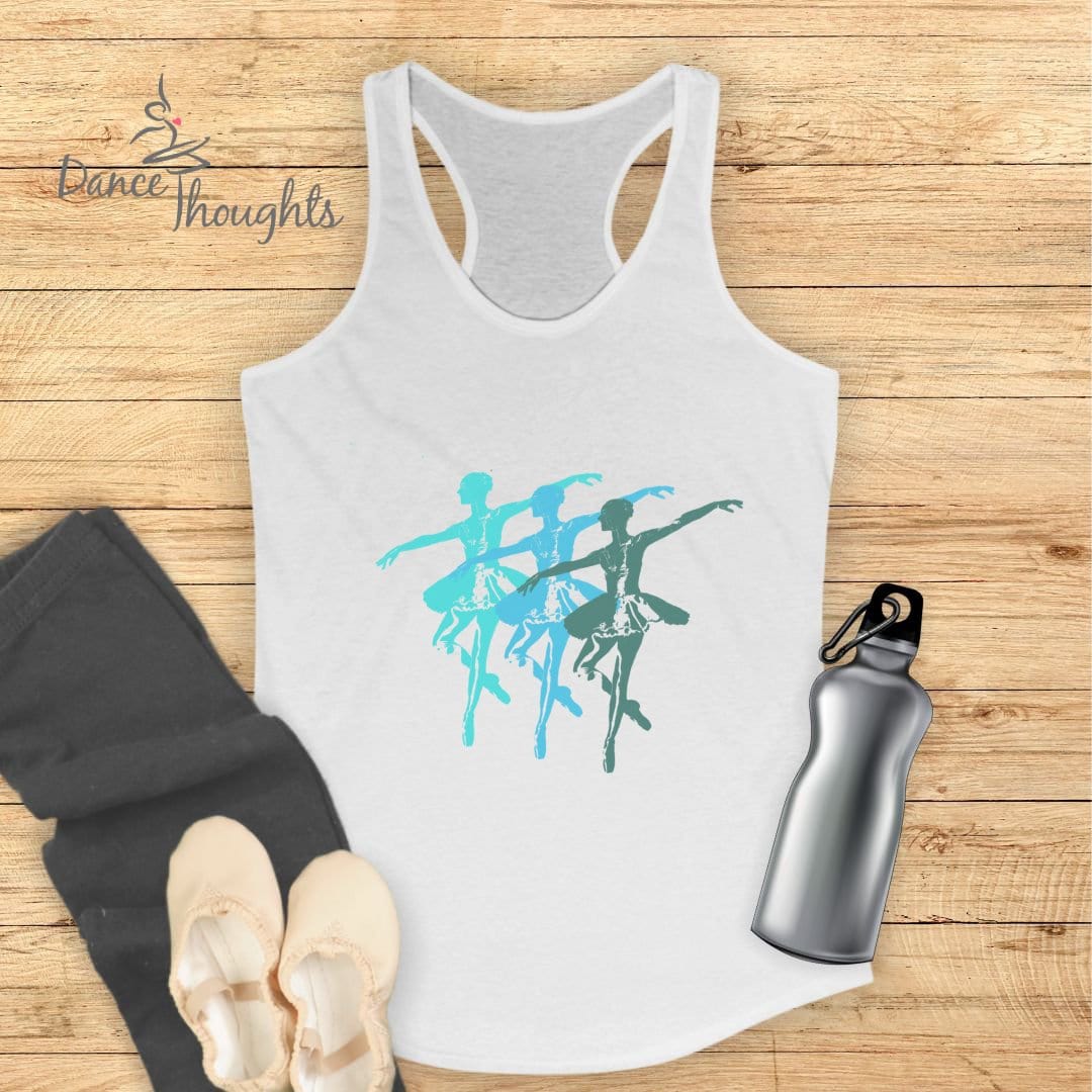 Blue Ballerina Trio Tank Top-Tank Top-Dance Thoughts
