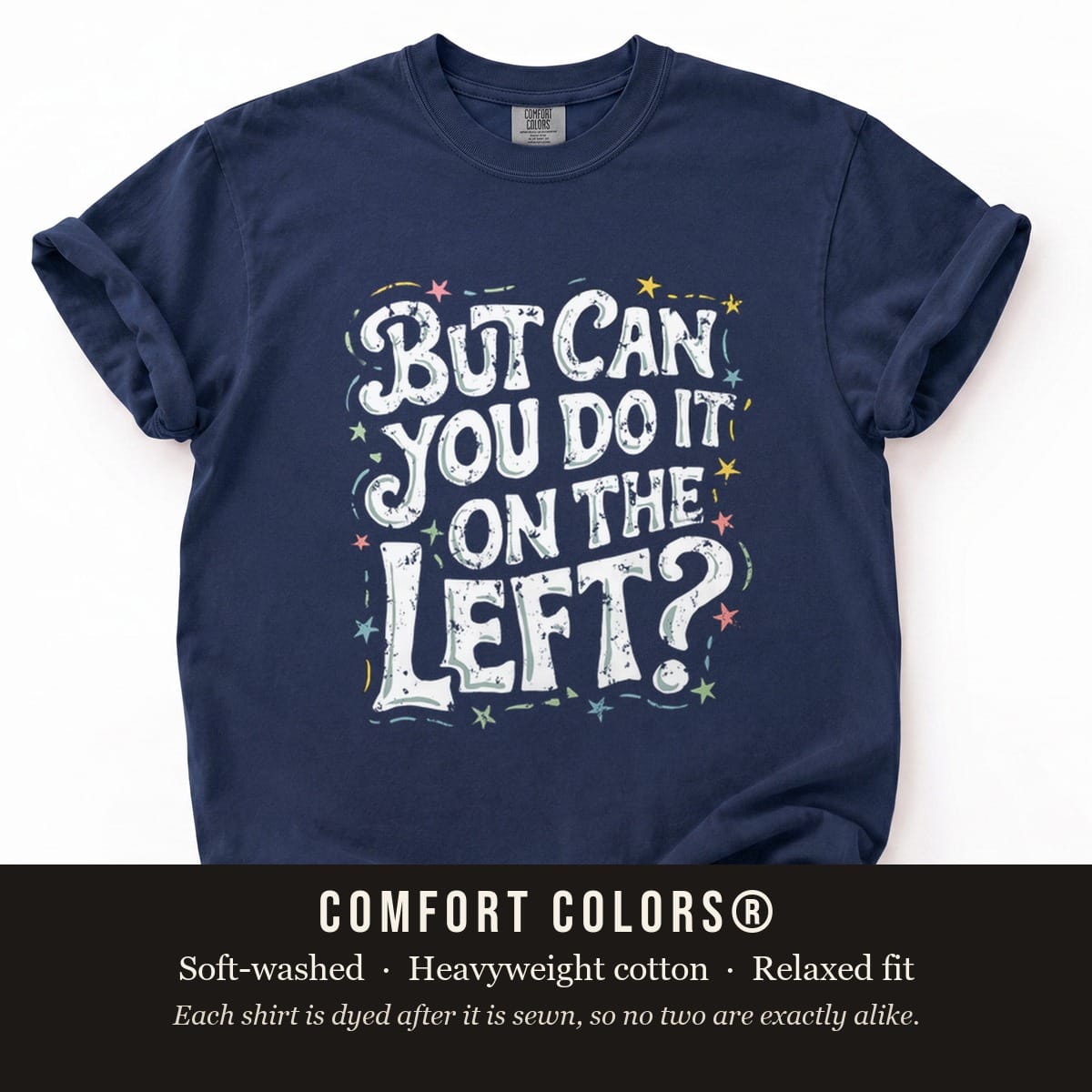True Navy Comfort Colors flat lay