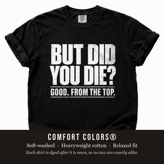Black Comfort Colors flat lay