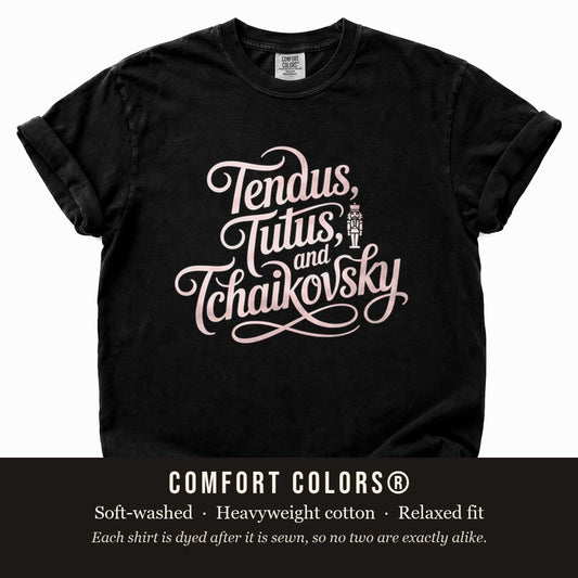 Black Comfort Colors flat lay