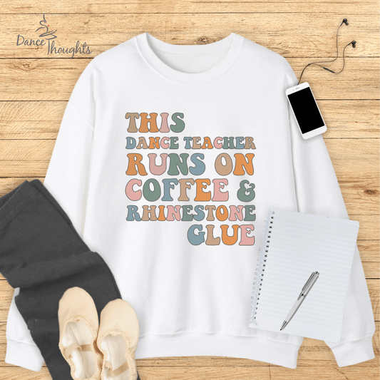 Coffee and Rhinestone Glue Sweatshirt