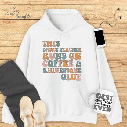 Coffee and Rhinestone Glue Hoodie