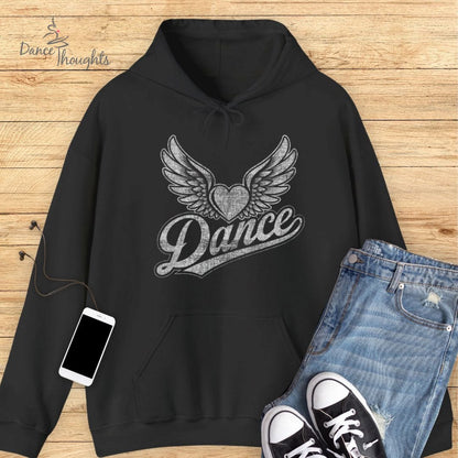 Heart With Wings Hoodie-Hoodie-Dance Thoughts