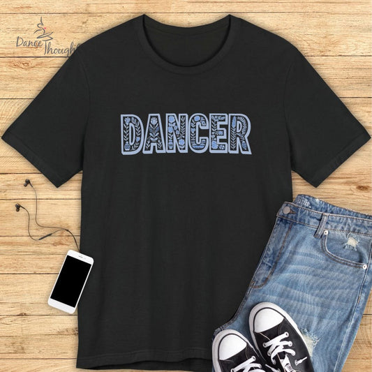 Blue Floral Dancer T-shirt-T-Shirt-Dance Thoughts