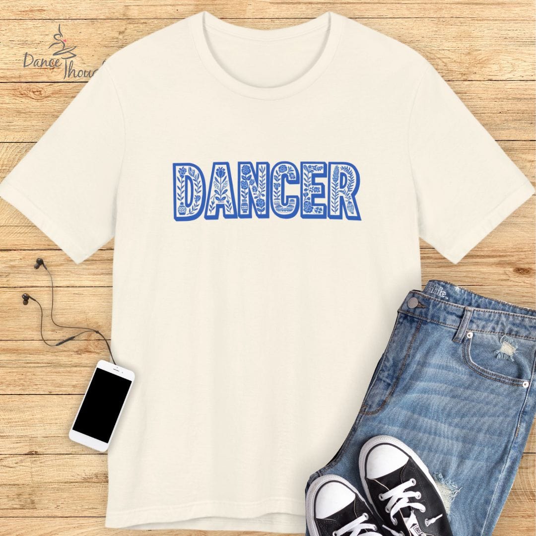 Blue Floral Dancer T-shirt-T-Shirt-Dance Thoughts