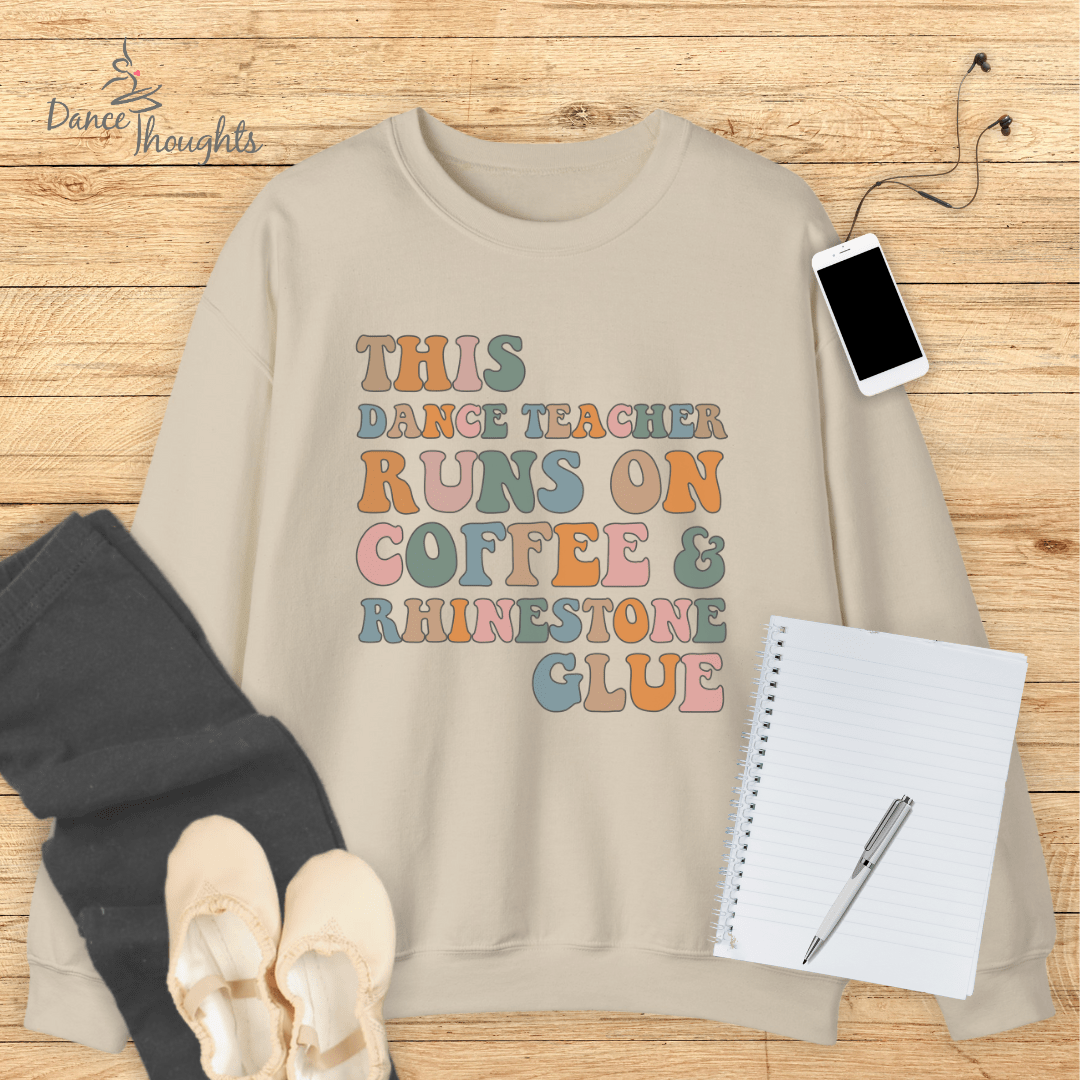 Coffee and Rhinestone Glue Sweatshirt