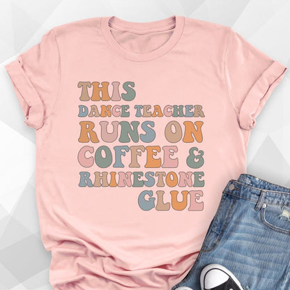 Coffee and Rhinestone Glue T-shirt