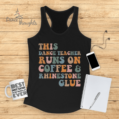 Coffee and Rhinestone Glue Tank Top