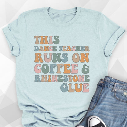 Coffee and Rhinestone Glue T-shirt
