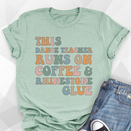 Coffee and Rhinestone Glue T-shirt