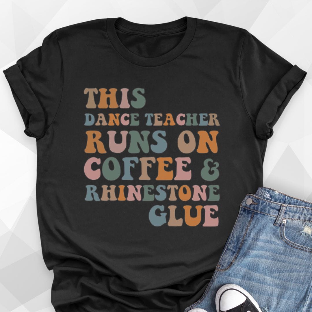 Coffee and Rhinestone Glue T-shirt