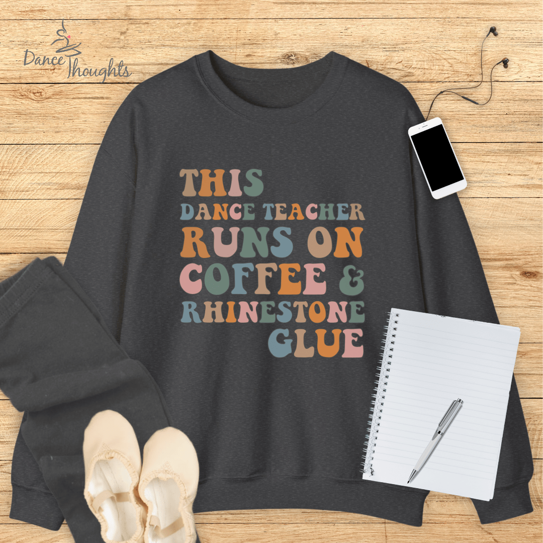 Coffee and Rhinestone Glue Sweatshirt