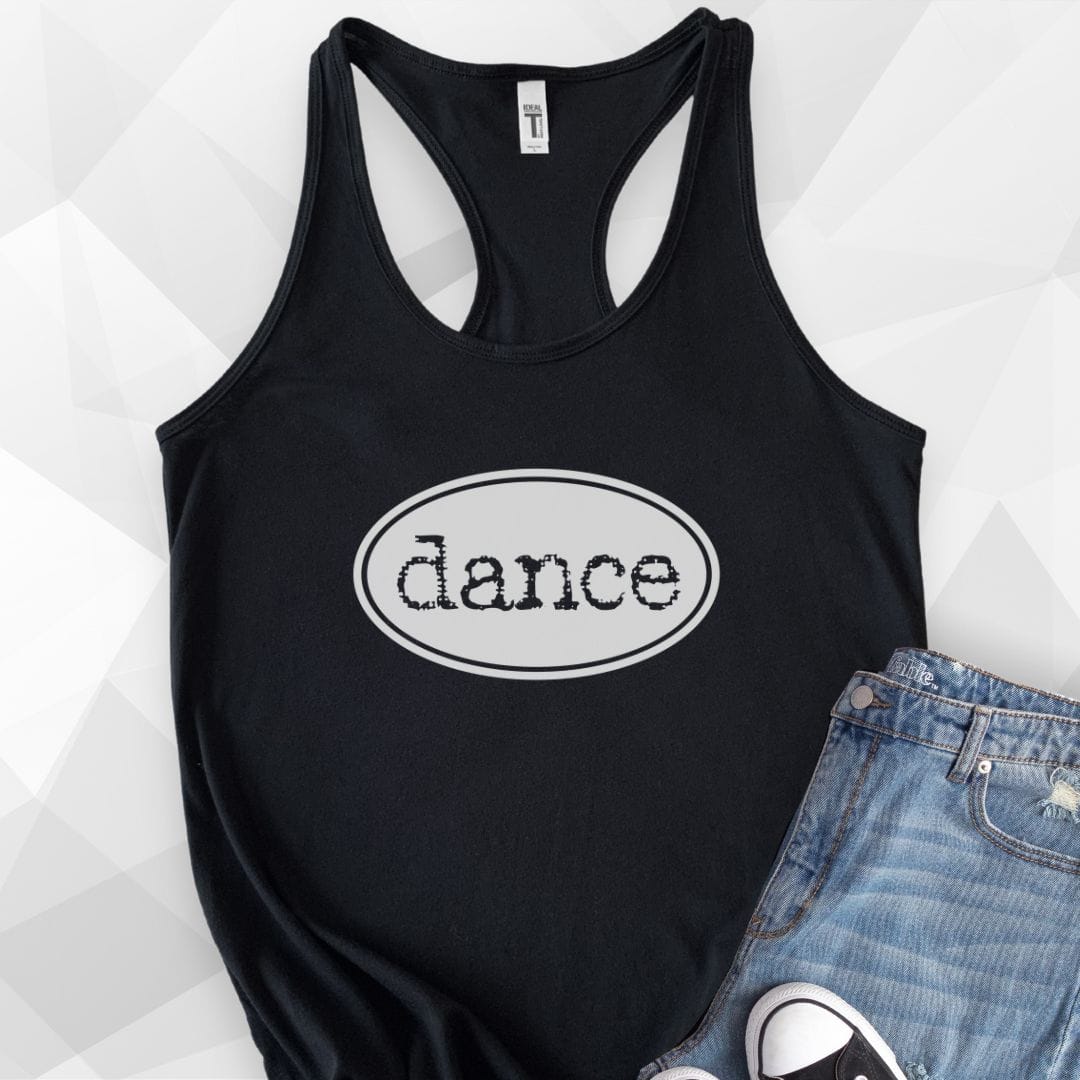 Classic Dance Oval Tank Top - Solid Black