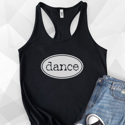 Classic Dance Oval Tank Top - Solid Black