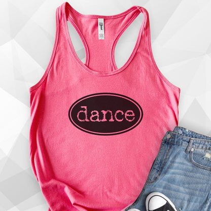 Classic Dance Oval Tank Top - Solid Hot Pink