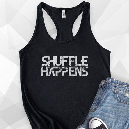 Shuffle Happens Tank Top - Solid Black