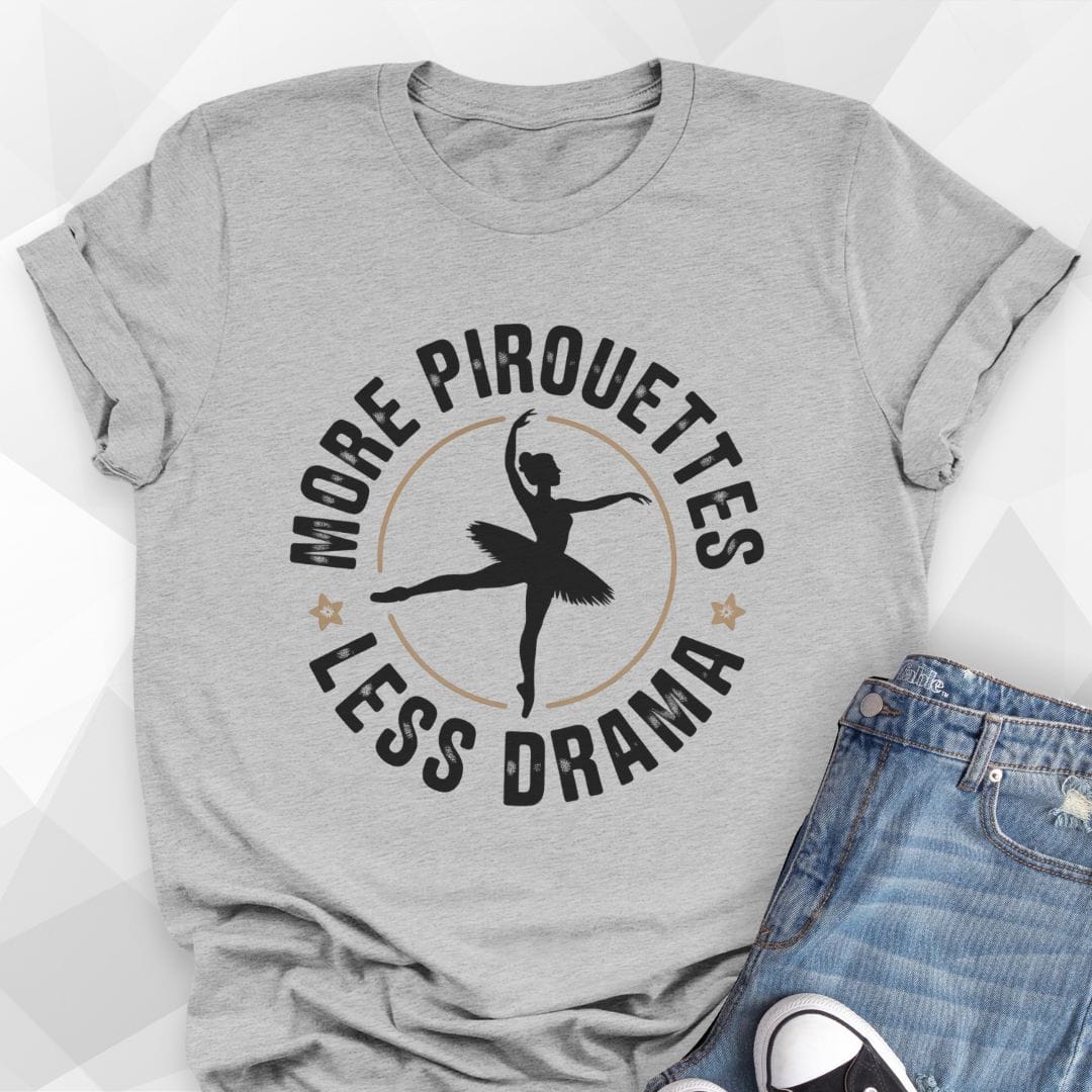 More Pirouettes T-shirt - athletic heather