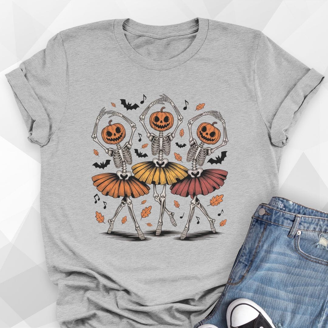 Dancing Skeletons T-shirt - athletic heather