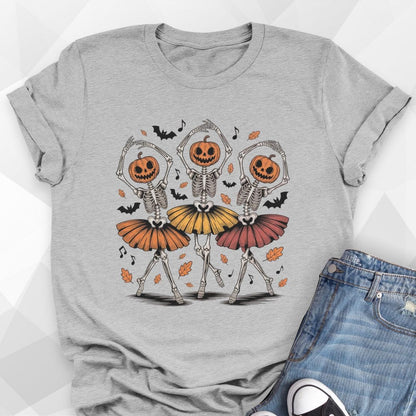 Dancing Skeletons T-shirt - athletic heather