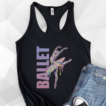 Watercolor Ballet Tank Top - black