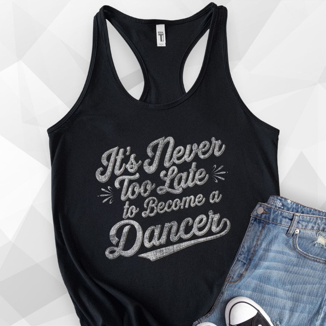 Never Too Late Tank Top - Solid Black