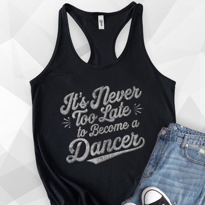 Never Too Late Tank Top - Solid Black