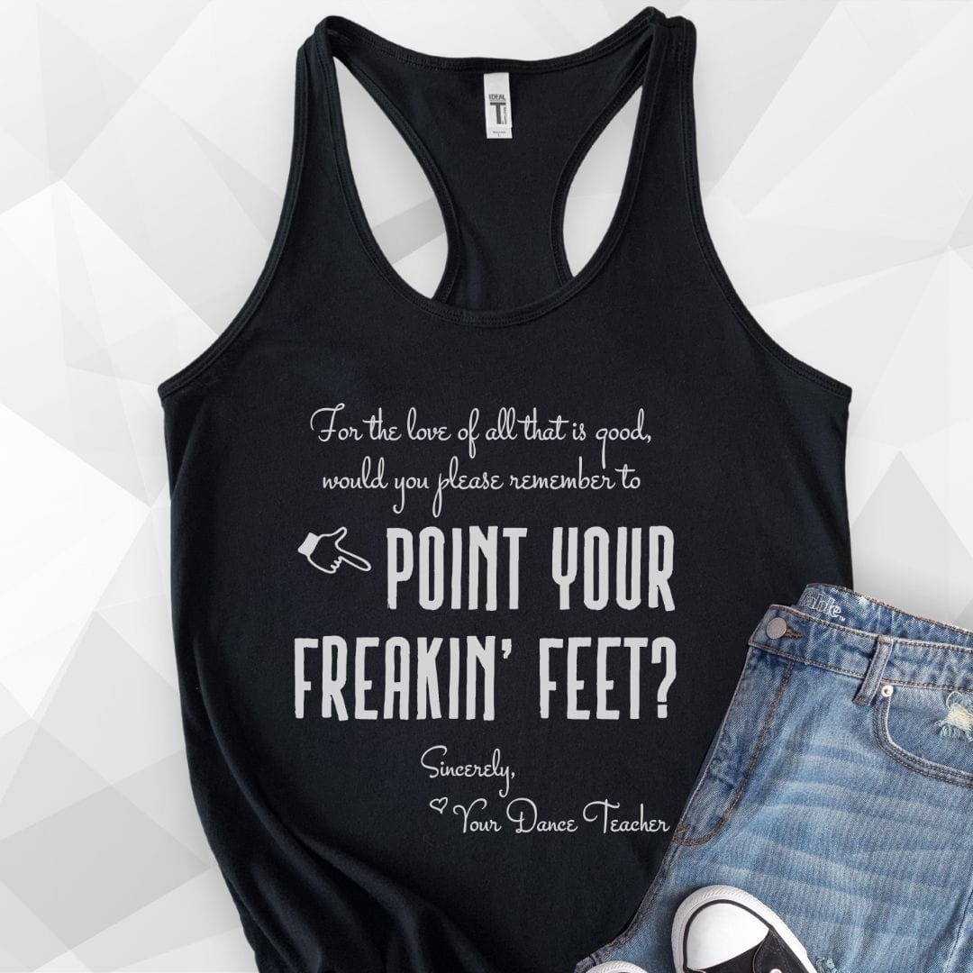 Freakin' Feet Tank Top - Solid Black