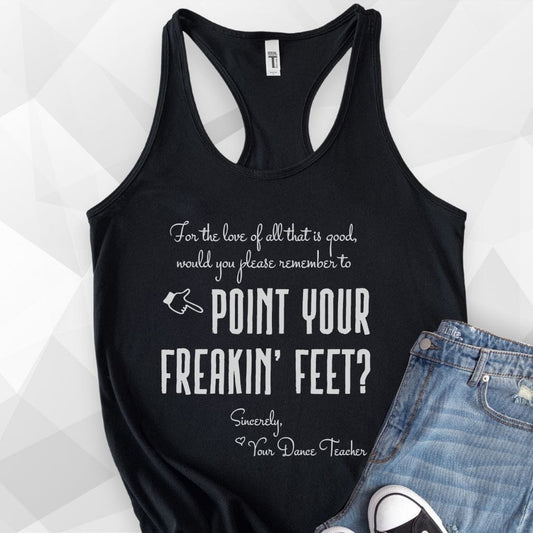 Freakin' Feet Tank Top - Solid Black