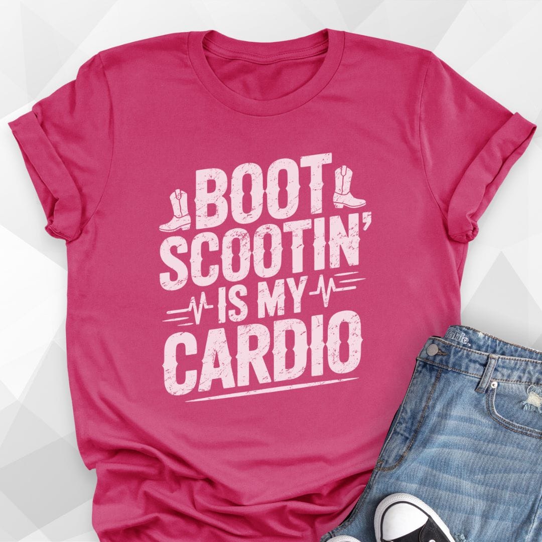 Boot Scootin' Is My Cardio T-shirt - Berry