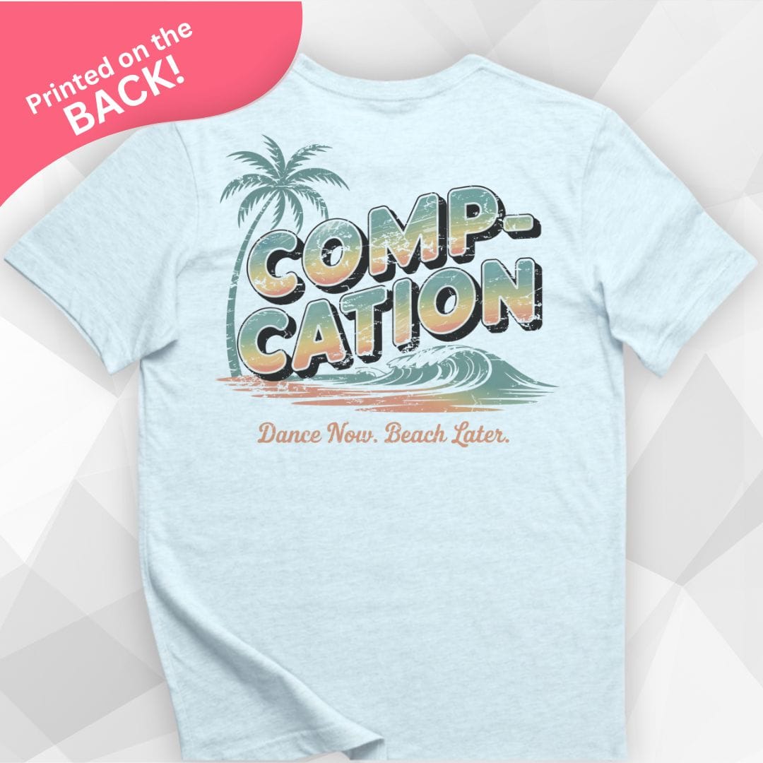 Dance Now Beach Later Back Print Heather Ice Blue