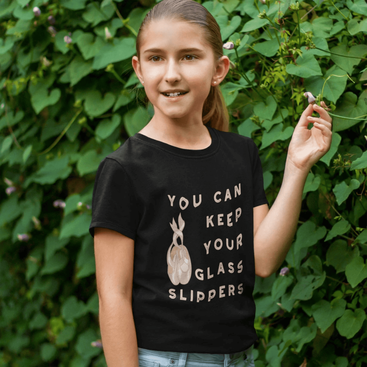 KIDS Keep Your Glass Slippers Pointe Shoes T-Shirt